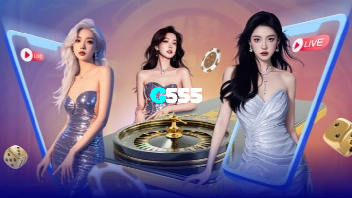 G555 casino presented on mobile device in Pakistan with slots and live games